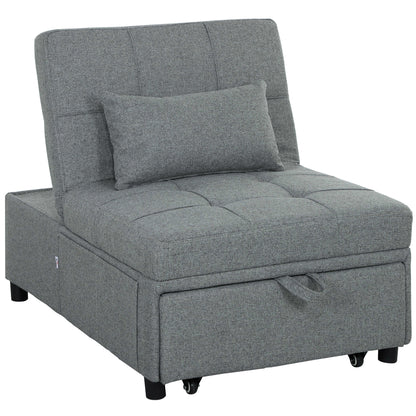 Four-In-One Single Sleeper Chair - Light Grey
