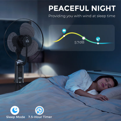 Pedestal Fan with Water Mist Spray, Spray Misting Fan with 70° Oscillation, Tilt Head, 3 Speeds, 3 Modes, Adjustable Mist, 3.2L Water Tank, 120 cm