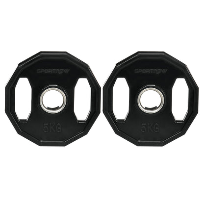Olympic Weight Plates Set, Metal and Rubber Bumper Plates Weights Discs with 2"/5cm Holes, Home Gym Weight Lifting Strength Training, 2 x 5kg