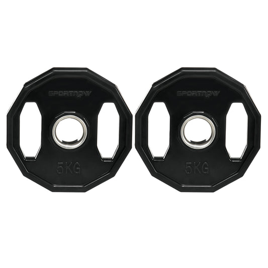 Olympic Weight Plates Set, Metal and Rubber Bumper Plates Weights Discs with 2"/5cm Holes, Home Gym Weight Lifting Strength Training, 2 x 5kg