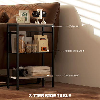 Three Shelf Industrial Side Table - Grey
