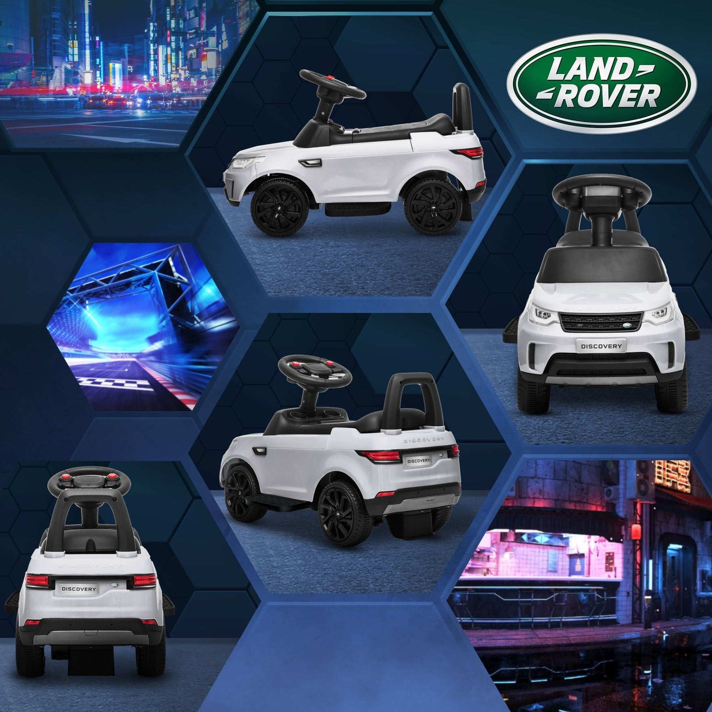 AIYAPLAY 2 in 1 Land Rover Licensed 6V Kids Electric Ride On Car Sliding Car w/ Headlights Music, for 18-60 Months