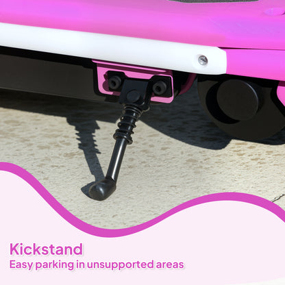 AIYAPLAY Electric Scooter for Kids Ages 6-14, with Colourful Light and Electric Brake, Kids Electric Scooter E Scooter, Up to 10 KM/H & 8 KM, Purple / Blue / Pink
