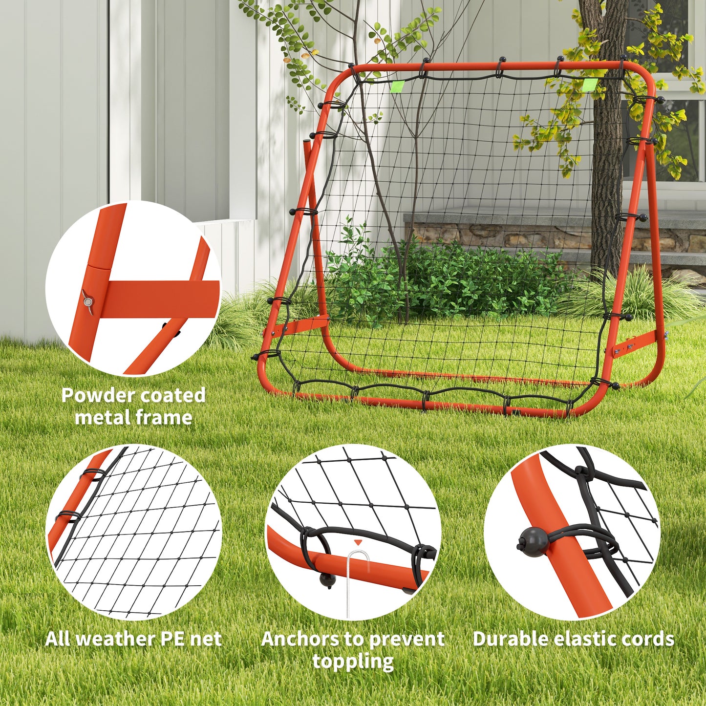 Adjustable Rebounder Net Kickback Target Goal for Teens Adults Training