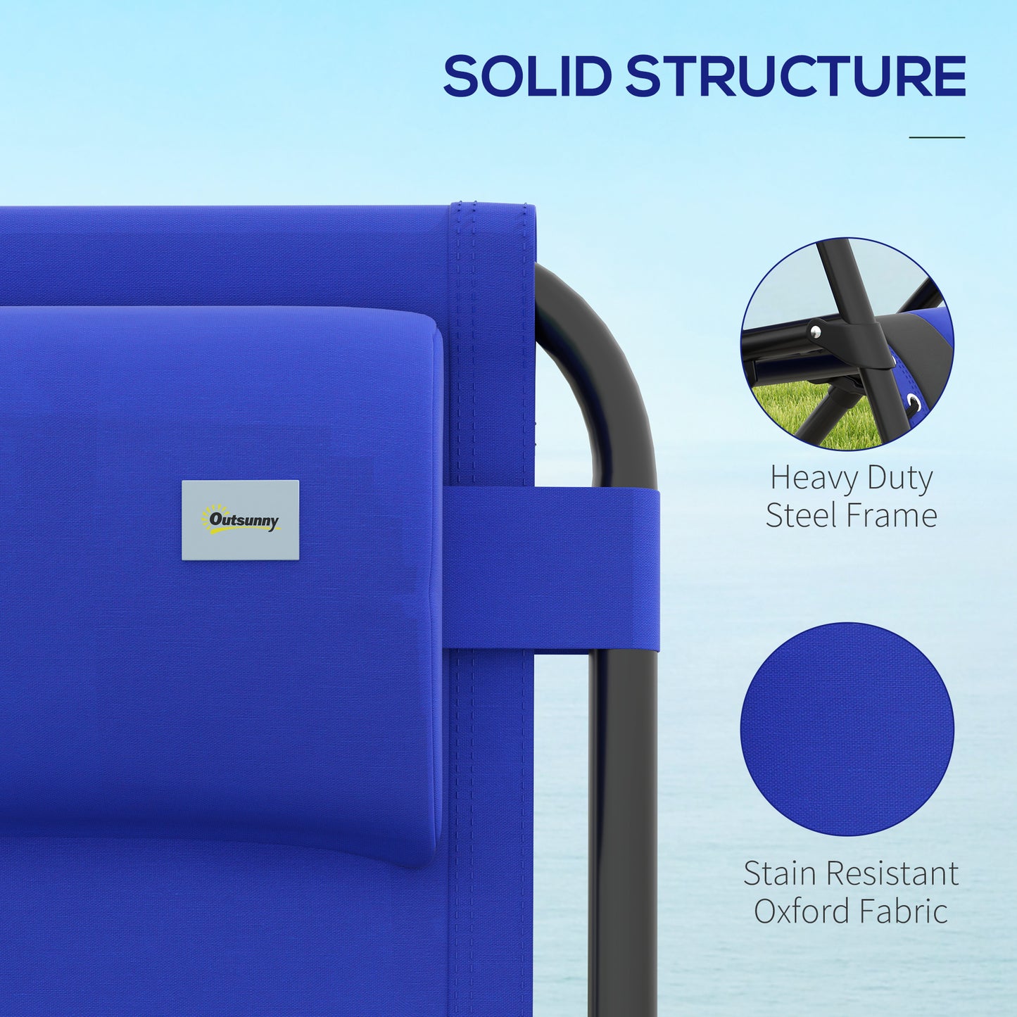 Zero Gravity Lounger Chair, Folding Reclining Patio Chair with Padded Seat, Cup Holder, Soft Cushion and Headrest for Poolside, Camping, Blue