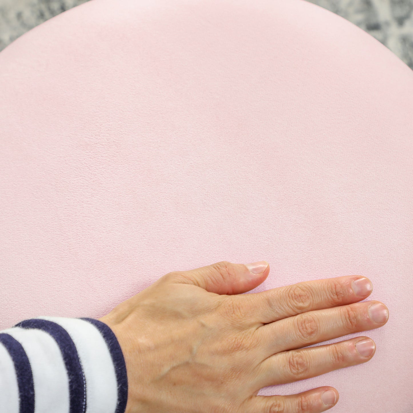 Velvet-Feel Storage Ottoman - Pink