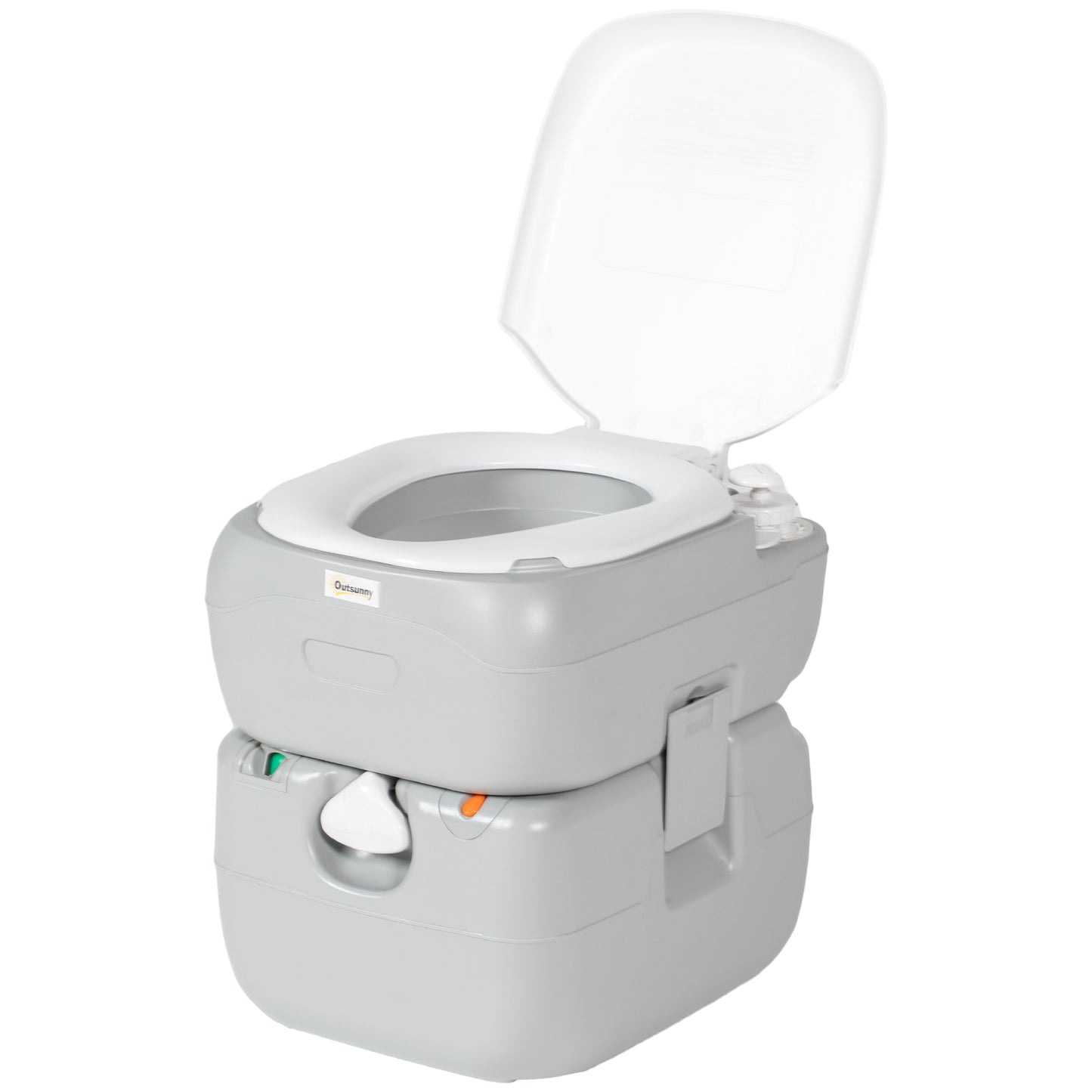 Portable for Adults, 22L Outdoor Camping Travel Toilet W/ Seat, Lid, Anti-Leak Handle Pump, with Detachable Tanks for Boating, Hiking, Travel, RV