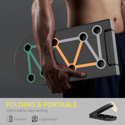 Foldable Push Up Board, 11-in-1 Press Up Board, Portable Pushup Stand with Non-slip Pads, Multi-function Home Gym Equipment for Arm, Shoulder