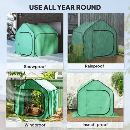 Outsunny 150 x 148cm Pop-Up Greenhouse - Green / White