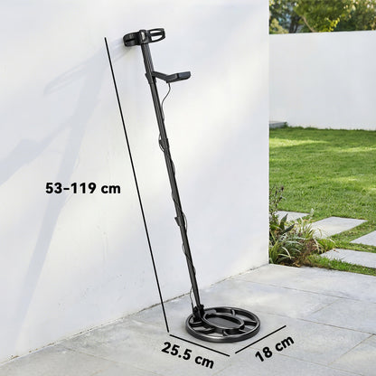 Outsunny Metal Detector for Adults, IP68 Waterproof Search Coil with LCD Display, 5 Modes Gold Detector with Carry Bag, Shovel