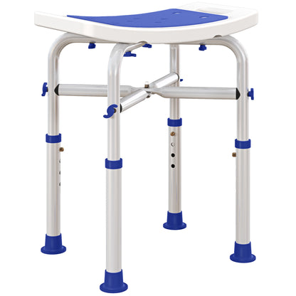 44-51.5cm Aluminium Frame Shower/Bath Stool - White