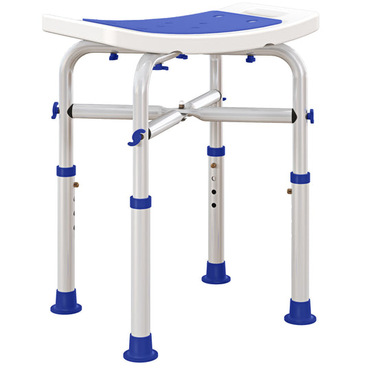44-51.5cm Aluminium Frame Shower/Bath Stool - White