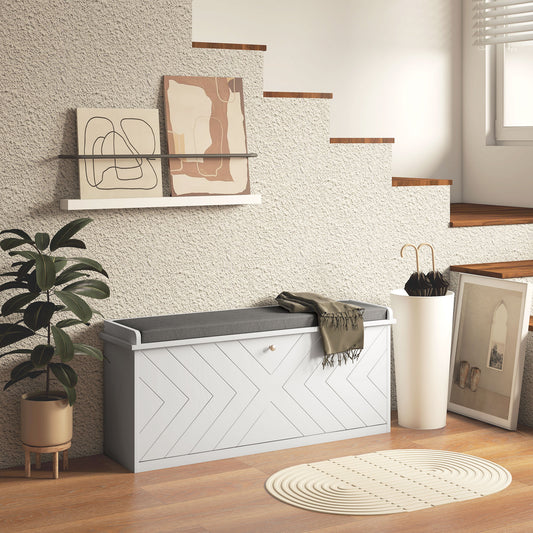 Shoe Storage with Seat, Upholstered Hallway Bench, Shoe Bench with Flip Drawer, Adjustable Shelf for 10 Pairs of Shoes