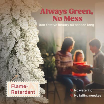 Set of 3 Pencil Flocked Christmas Tree, 3ft 4ft 5ft