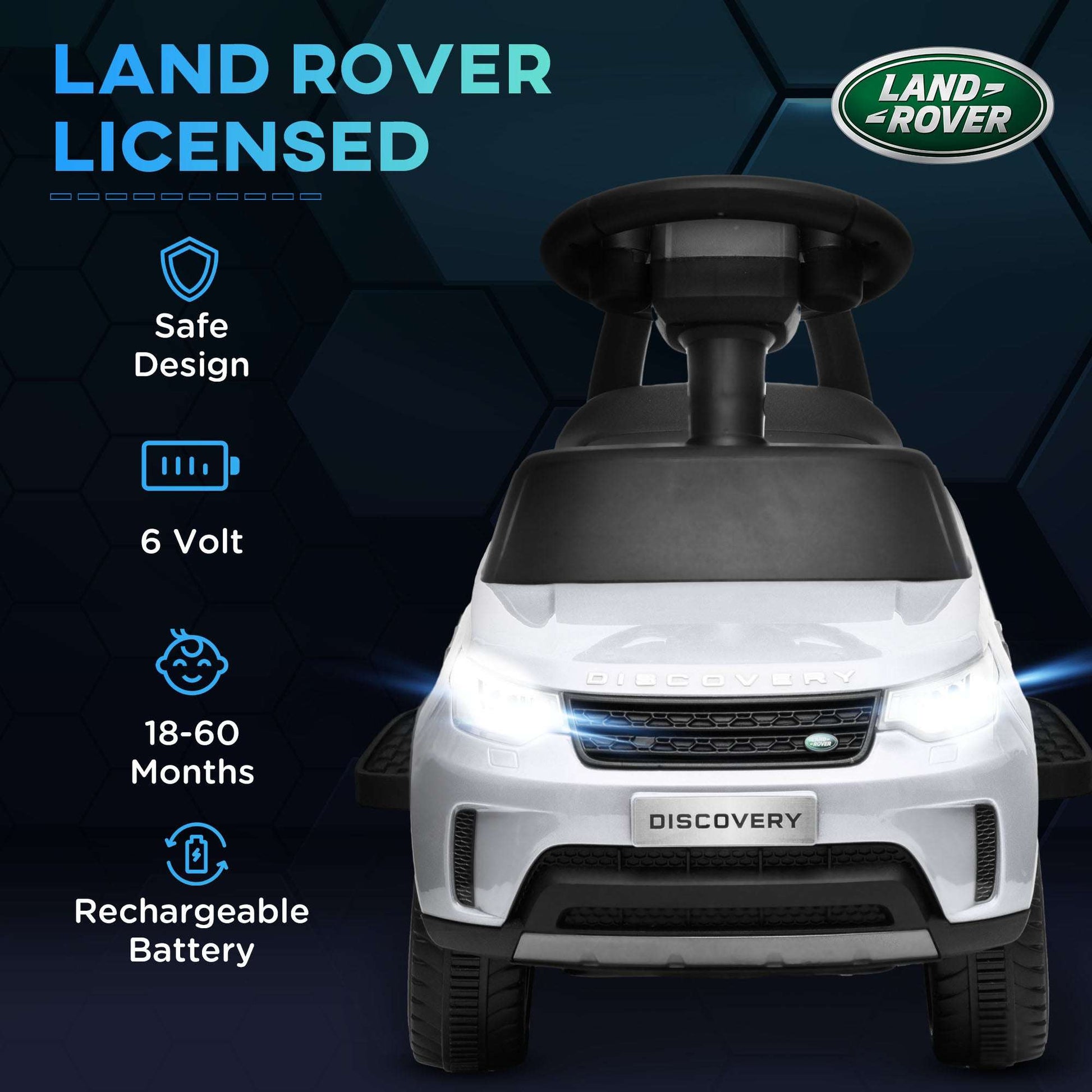 AIYAPLAY 2 in 1 Land Rover Licensed 6V Kids Electric Ride On Car Sliding Car w/ Headlights Music, for 18-60 Months