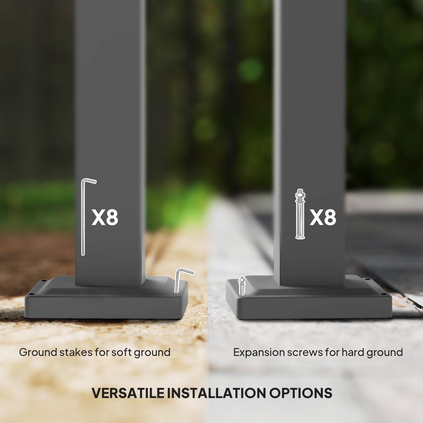 3 x 3(m) Garden Pergola with Retractable Roof and Magnetic Fixture, Outdoor Pergola Kit Sun Shade Canopy, UPF30+, Grey