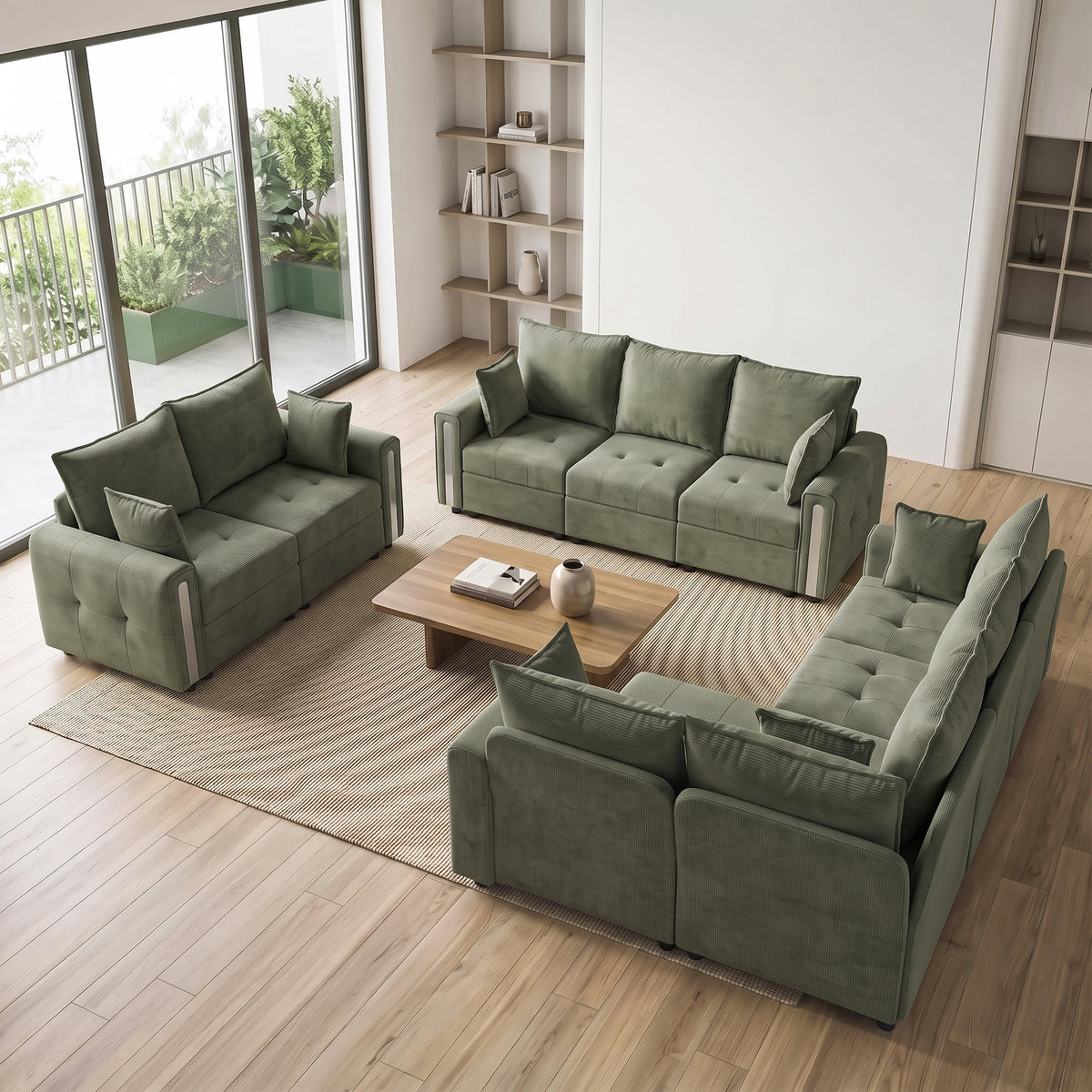 3-Seater Velvet Sofa with Lift-Up Storage | 228Wx68Dx88H cm | 190cm Wide Seat | 15cm Seat Cushion | 20cm Back Cushion | 15cm Arms | Multilayer Board & Metal Frame | 360kg | Living Room | Dark Green