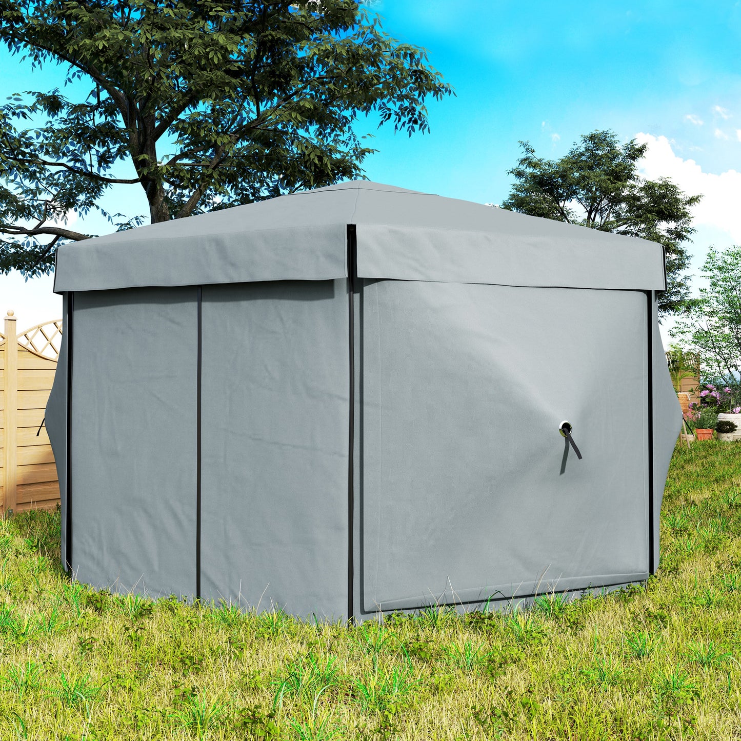 3 x 3(m) Hexagon Pop Up Gazebo with 5 Sides and Carry Bag, Waterproof, UV Resistant Party Tent Instant Event Shelter for Garden, Patio
