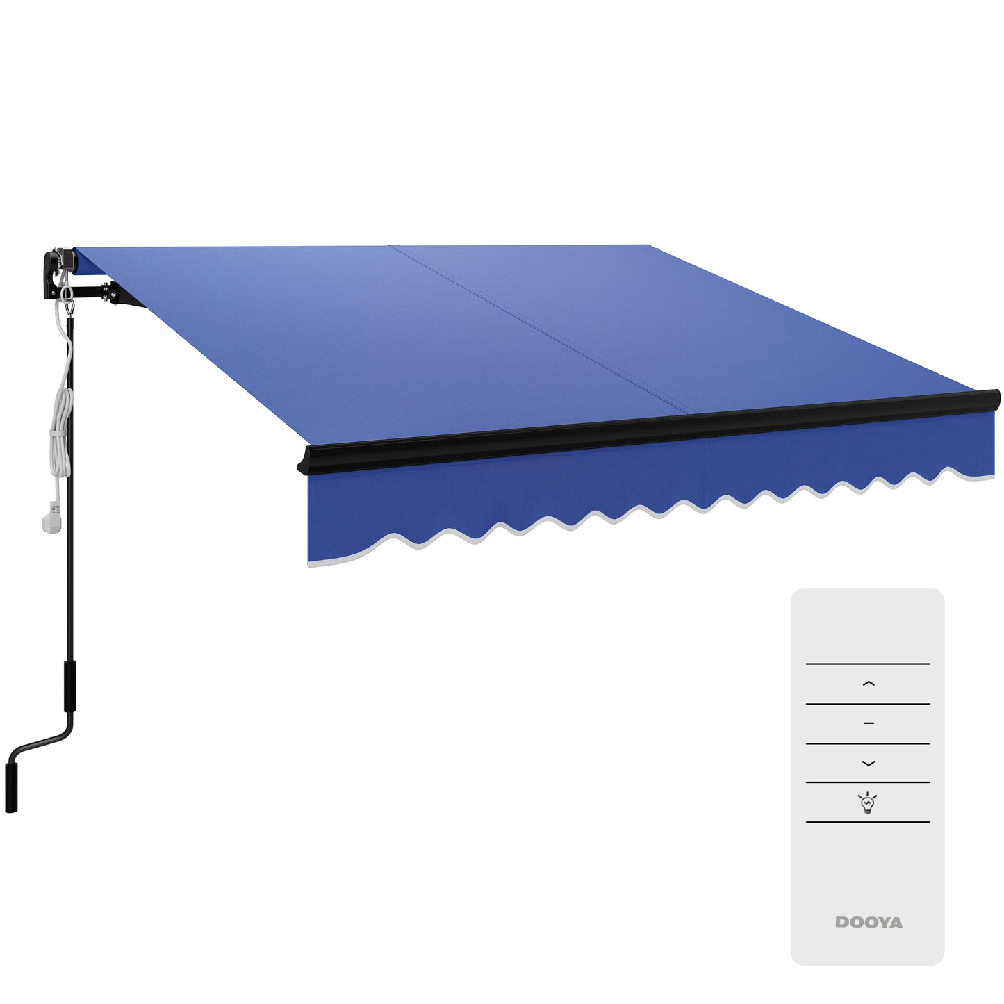 2.5 x 2m Electric Awning with LED Light and Remote Controller, Aluminium Frame DIY Retractable Awning, UV50+ Sun Shade Canopy