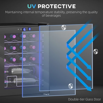 42L 16-Bottle Wine Cooler Fridge - Black