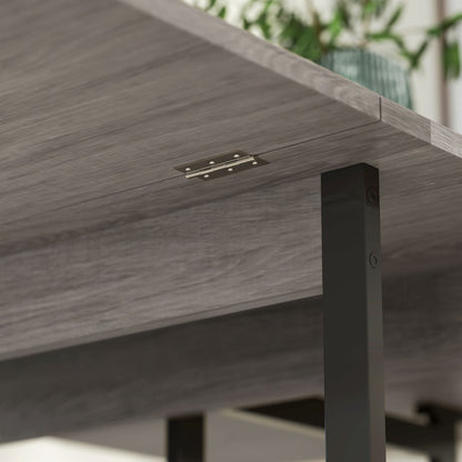 Retro Vintage Style Industrial Folding Dining Table, Drop Leaf Table for Small Spaces, Kitchen, Dining Room, Grey