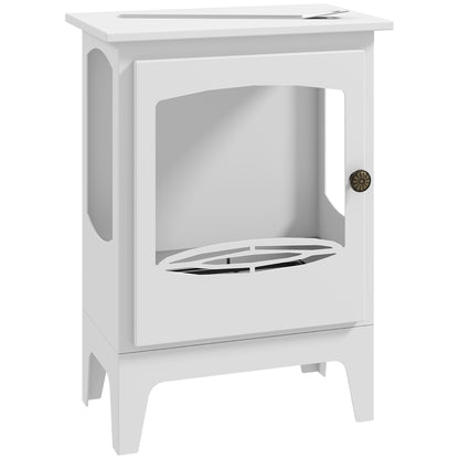 Freestanding Ethanol Fireplace, Steel Bioethanol Fireplace with Stainless Steel Flame Snuffer, 1.2L Tank, 3 Hours Burning Time for Indoor, White