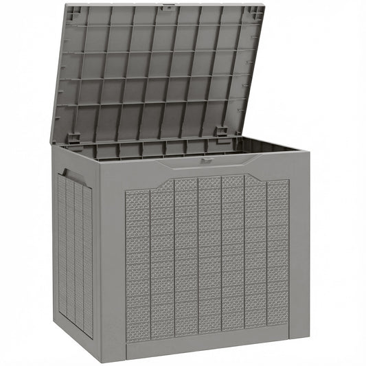 93L Plastic Garden Storage Box, Outdoor Storage Box with Handles, Waterproof Outdoor Storage Container