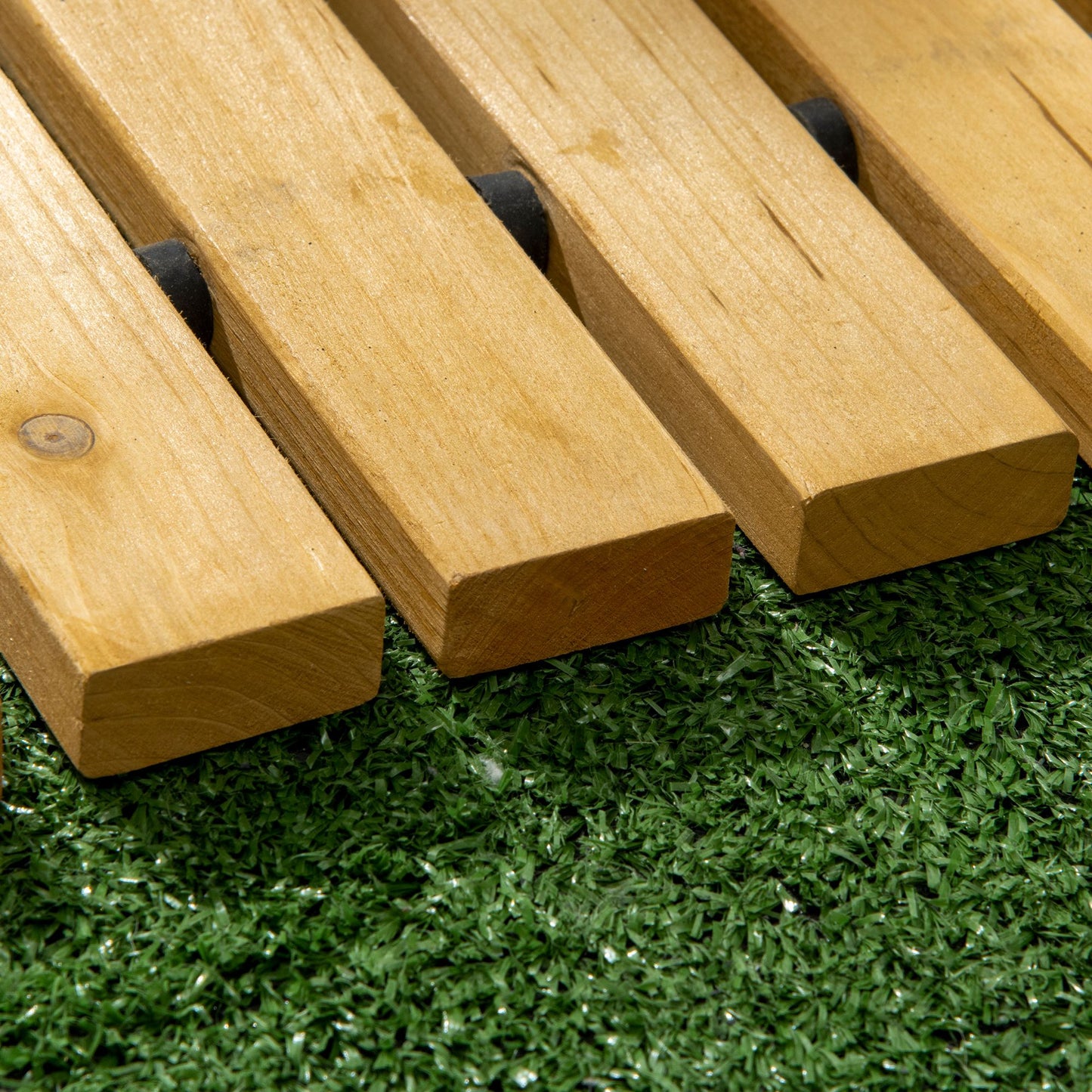 Outsunny Rollable Wooden Garden Pathway Weather-Resistant Walk Way for Wedding Party Pathways 185 x 60 cm