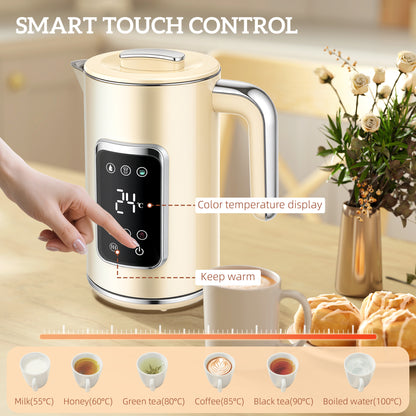 Touch Screen Kettle and Toaster Set - Cream / Grey / Black