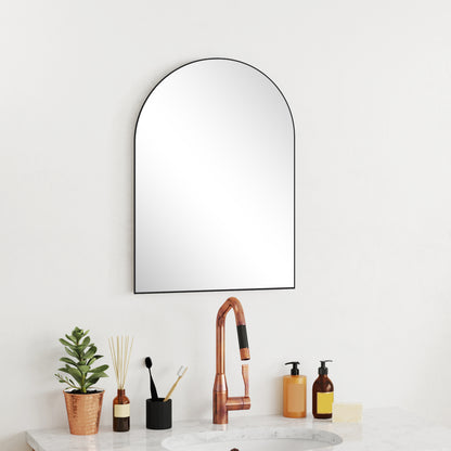 50 x 70cm Arched Home Mirror - Black