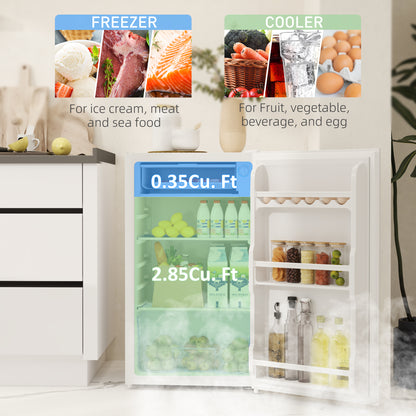 91L Freestanding Under-Counter Fridge Freezer with Lock - White