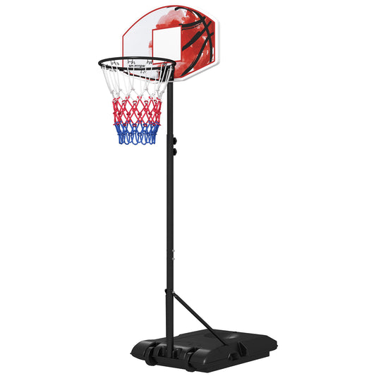 Adjustable Basketball Stand Net System, with Wheels, Enlarged Base, PE, Backboard, 179-209cm
