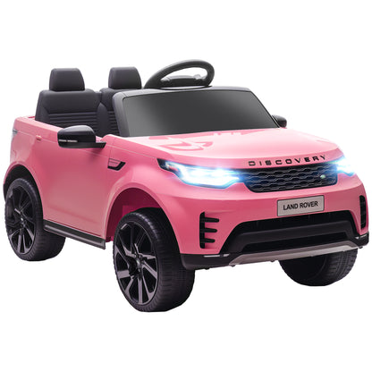Land Rover Discovery Licensed 12V Kids Electric Car with Remote, 4 Wheel Suspension, Slow Start, Lights, Music, Black / Pink / Khaki
