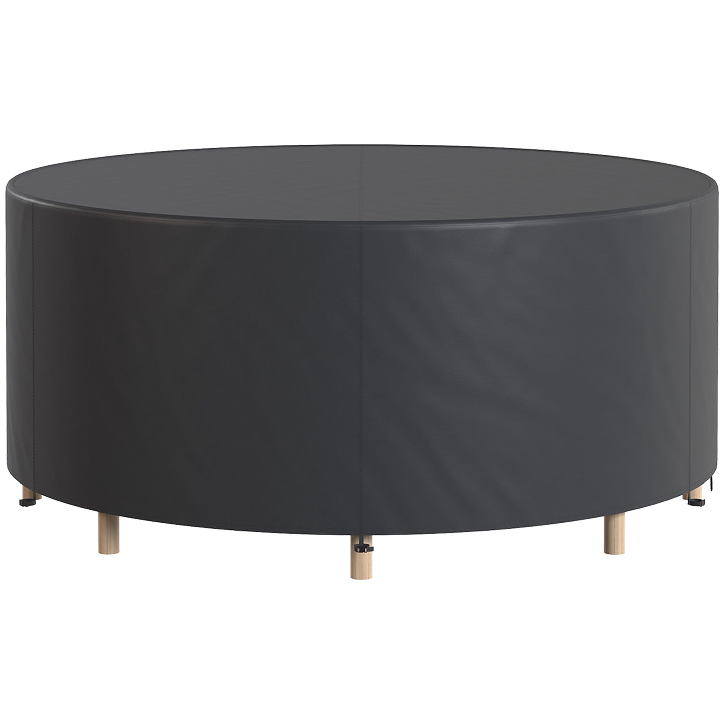 Round Garden Furniture Cover | 420D Oxford | UV30+ | Ø214x70cm | 4 Buckles & Drawstrings | Black