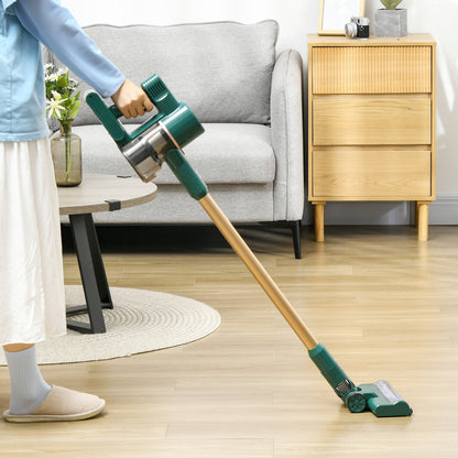 HOMCOM Cordless Handheld Rechargeable Stick 2500rpm Vacuum Cleaner With Accessories - Green