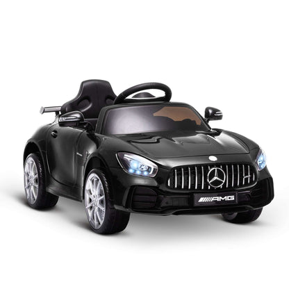 12V Battery-powered 2 Motors Kids Electric Ride On Car GTR Toy with Parental Remote Control Music Lights MP3 for 3-5 Years Old Black