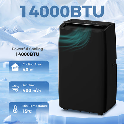 Portable Air Conditioner 14000 BTU, 4-in-1 Air Conditioning Unit, Dehumidifier, Cooling, Fan, Children Lock, 40m²
