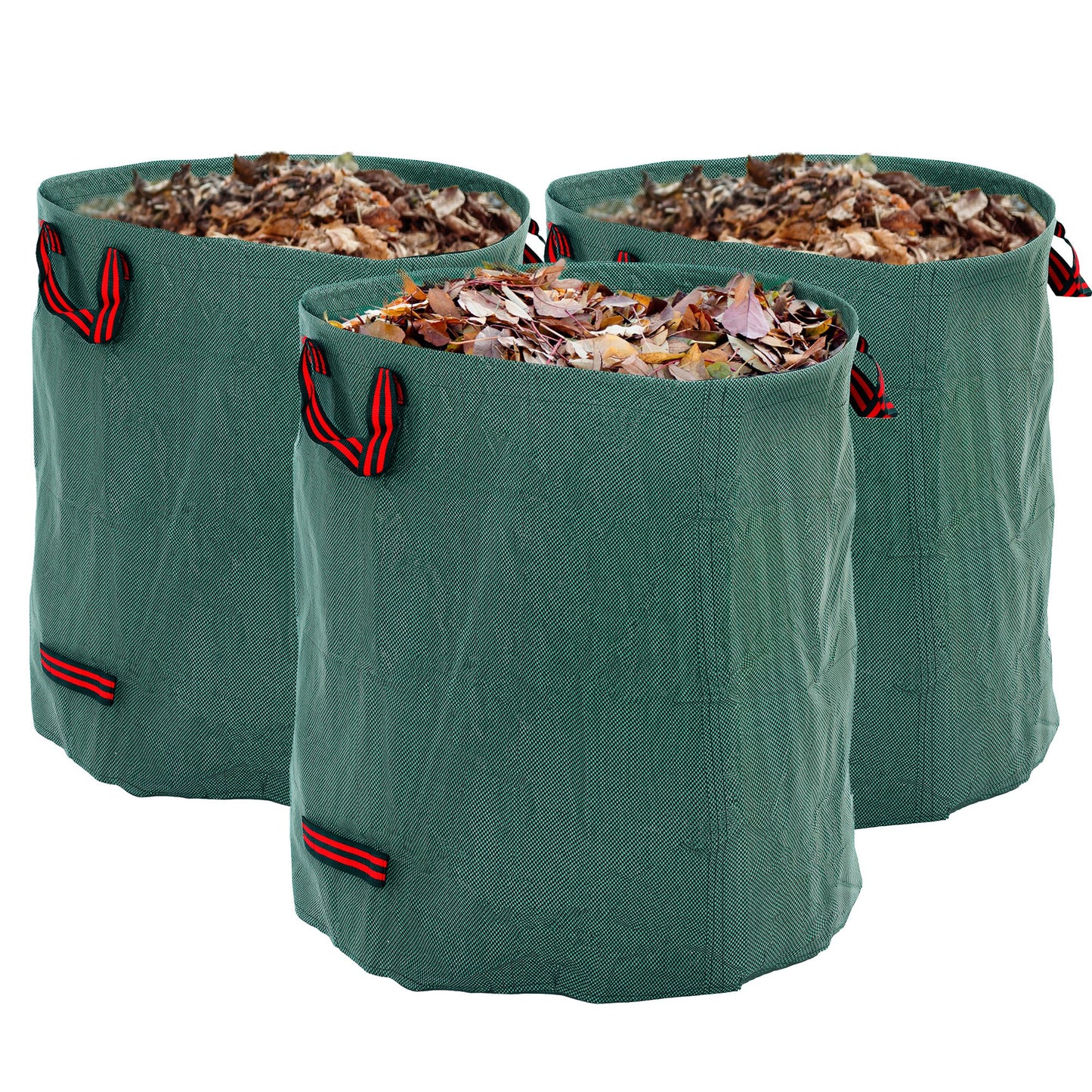Garden Waste Bags, 272L x 3 Heavy Duty Garden Bags, Foldable and Reusable Garden Sacks with Handles for Collecting Garden Waste