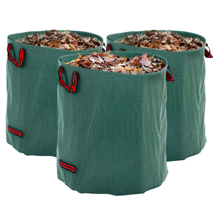 Garden Waste Bags, 272L x 3 Heavy Duty Garden Bags, Foldable and Reusable Garden Sacks with Handles for Collecting Garden Waste
