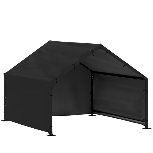 Outdoor Dog Shade Shelter | 420D Oxford Canopy | UV & Rain Resistant | Powder-Coated Steel Frame | Slanted Roof | Large Dogs up to 30kg | 125 x 110 x 93cm | Black