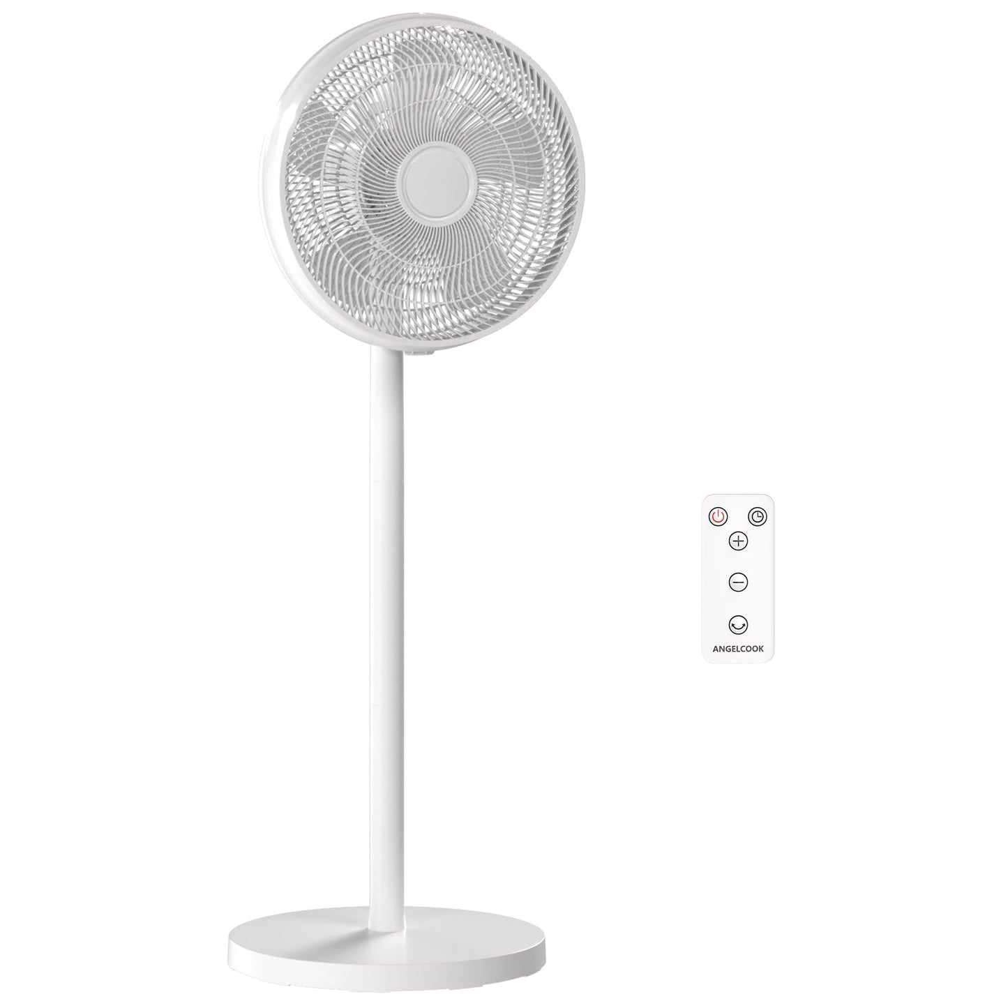 40 cm Standing Fan, Cooling Floor Fan with 80° Oscillating, Adjustable Tilt and Height, 4 Speed, Remote Control
