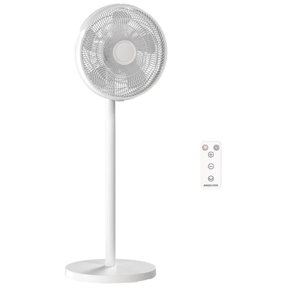 40 cm Standing Fan, Cooling Floor Fan with 80° Oscillating, Adjustable Tilt and Height, 4 Speed, Remote Control