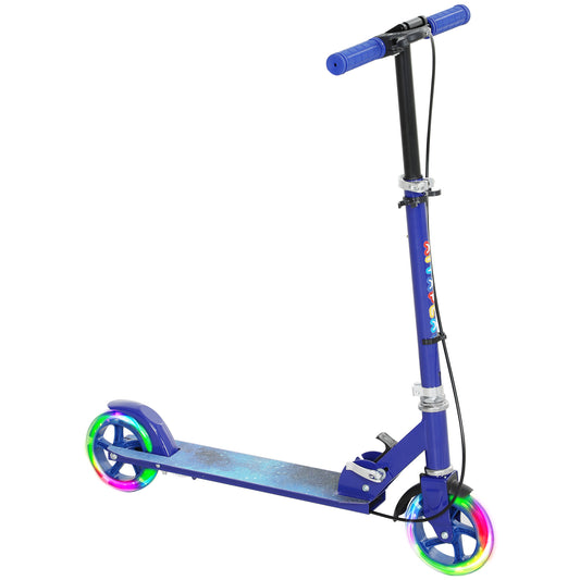 Scooter for Kids Ages 3-8 with Adjustable Handle, 2 Light up Wheels, Handbrake & Rear Brake for Girls and Boys, Blue / Black / Pink