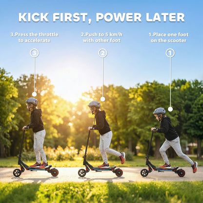 Electric Scooter for Kids, Foldable E Scooter for Age Age 6+ with LED Display, RGB lights, Up to 16km/h