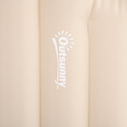 Outsunny Double Size Air Bed, with Built-in Foot Pump and Carry Bag, White