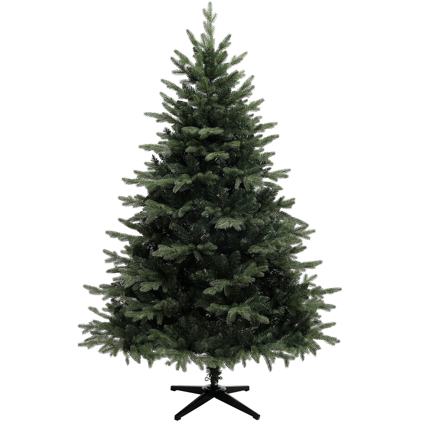 6ft Artificial Spruce Christmas Tree with 1696 Branch Tips and Foldable Steel Base, Realistic Hinged Tree, Holiday Décor for Home Office, Green