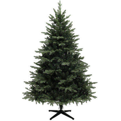 6ft Artificial Spruce Christmas Tree with 1696 Branch Tips and Foldable Steel Base, Realistic Hinged Tree, Holiday Décor for Home Office, Green