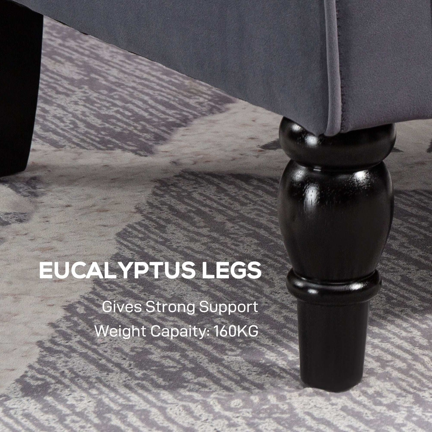 Retro Vintage Style Wingback Accent Chair, Upholstered Button Tufted Occasional Chair for Living Room and Bedroom, Charcoal Grey