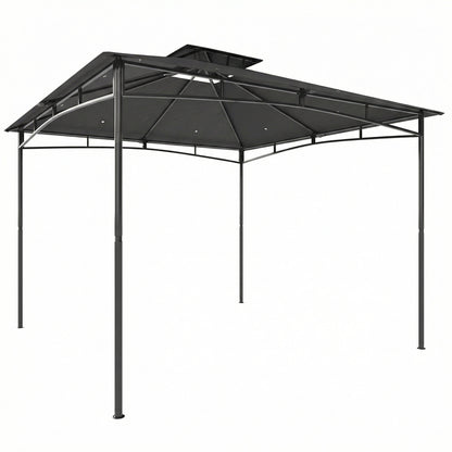 3x3m Garden Gazebo | Double-Tier Roof | UPF 50+ Waterproof | Rust-Resistant Metal Frame | 6-8 People | Dark Grey