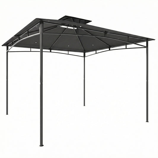 3x3m Garden Gazebo | Double-Tier Roof | UPF 50+ Waterproof | Rust-Resistant Metal Frame | 6-8 People | Dark Grey